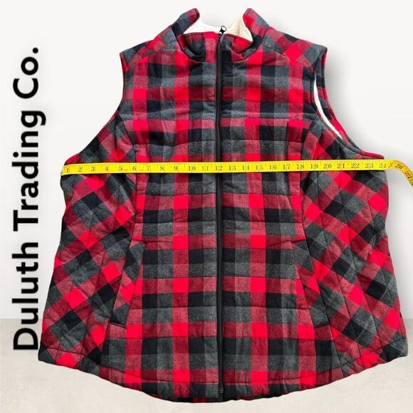 Duluth Trading Co. Red Check - Lined Vest Size 2XL - Picture 7 of 12